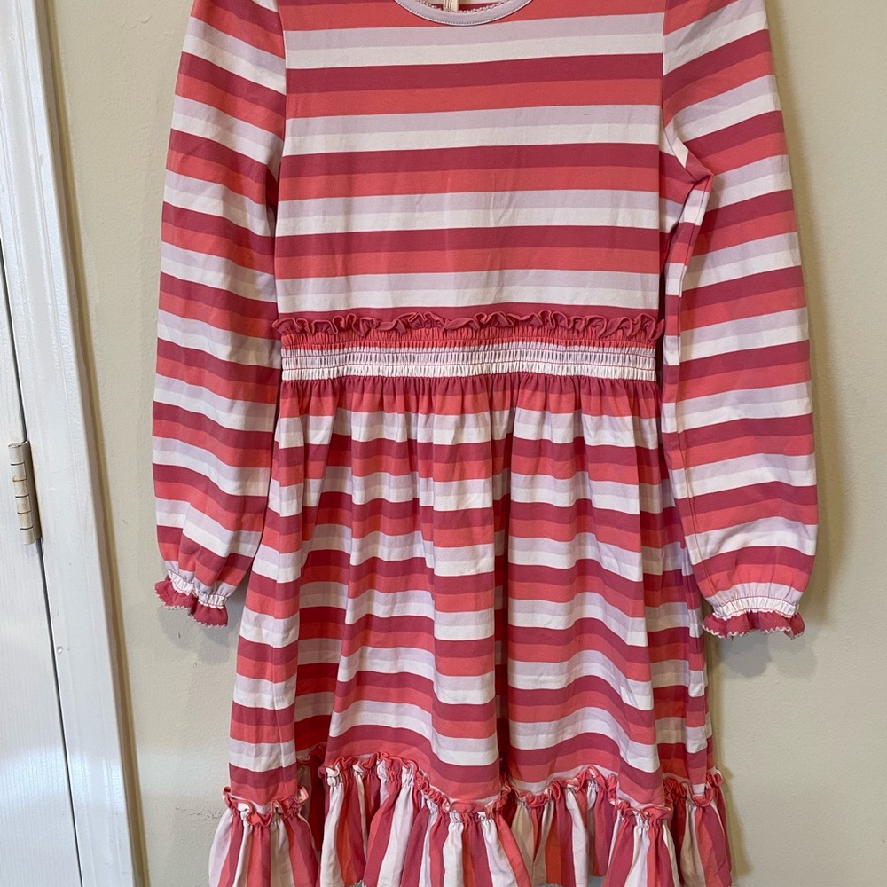 Matilda Jane Pink Striped Twirl Dress  Sz 12